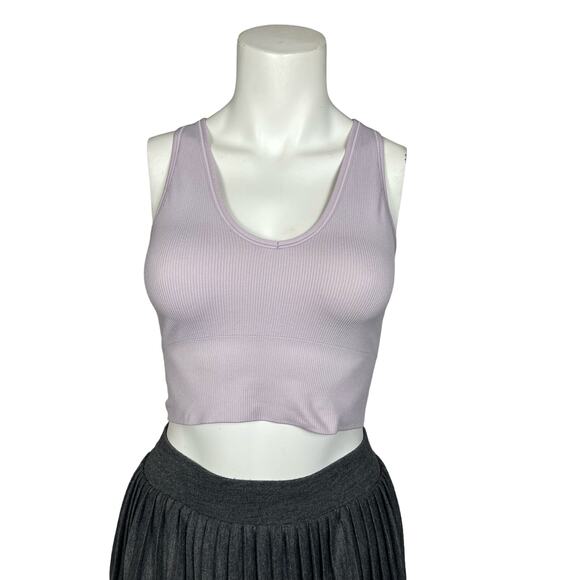 Athleta Aurora Tank Women's Small Crop Purple Ribbed - Picture 1 of 4
